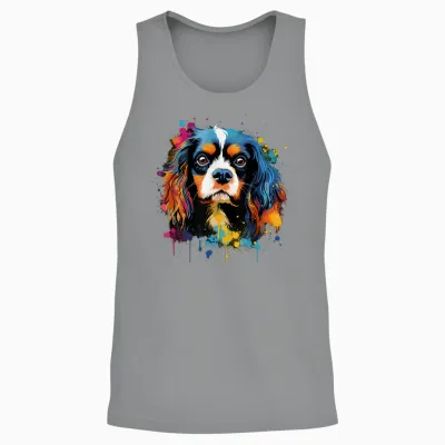 Bunte Cavalier King Charles Spaniel Hund Unisex Tank Top - Sport Grey