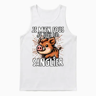 Je M'en Fous Je Suis Un Boar - Sweet Wild Boar T-Shirt, Black, S Unisex Tank Top - White