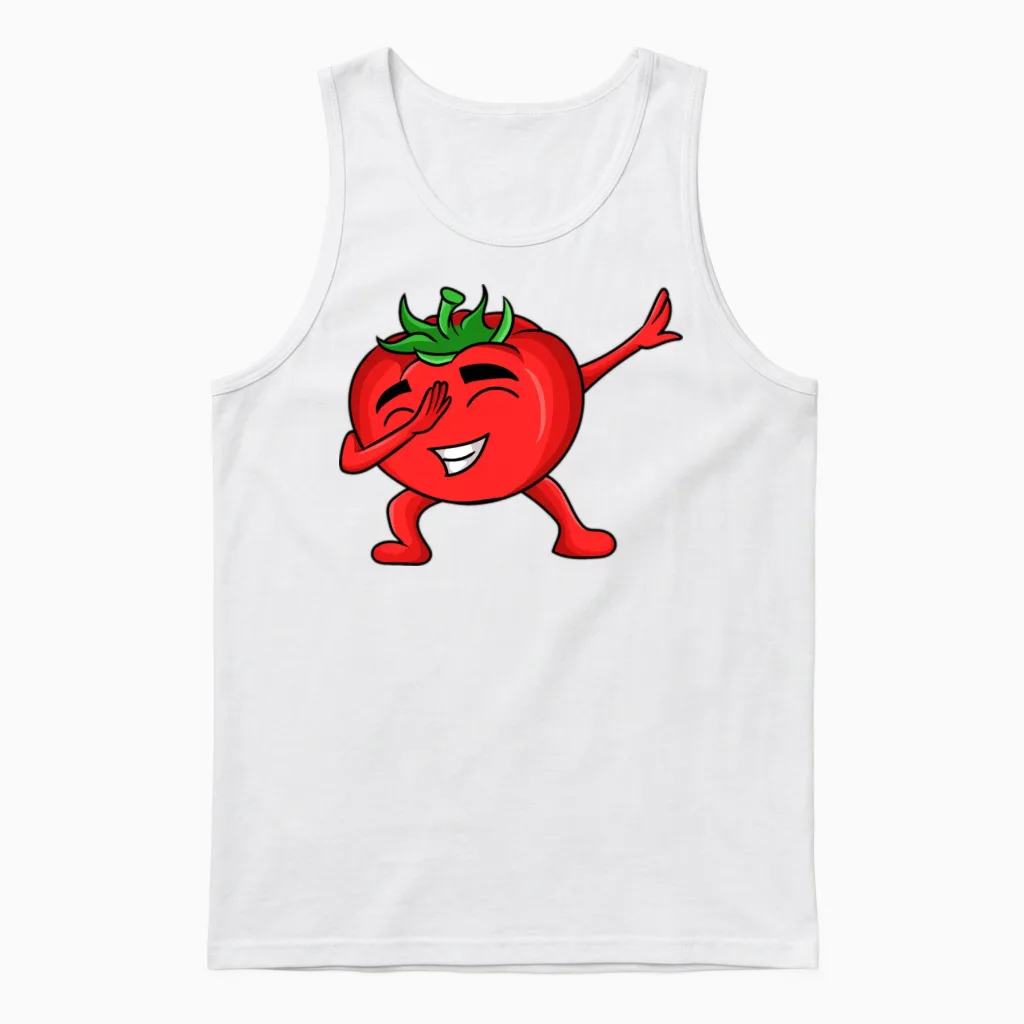 Funny Tomato Outfit Unisex Tank Top in White