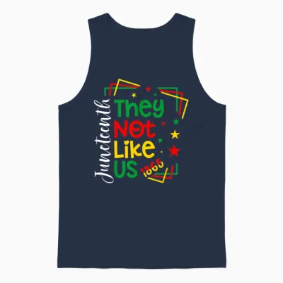 They Don't Like Us Shirt Juneteenth 1865 Pride Unisex Tank Top - Navy