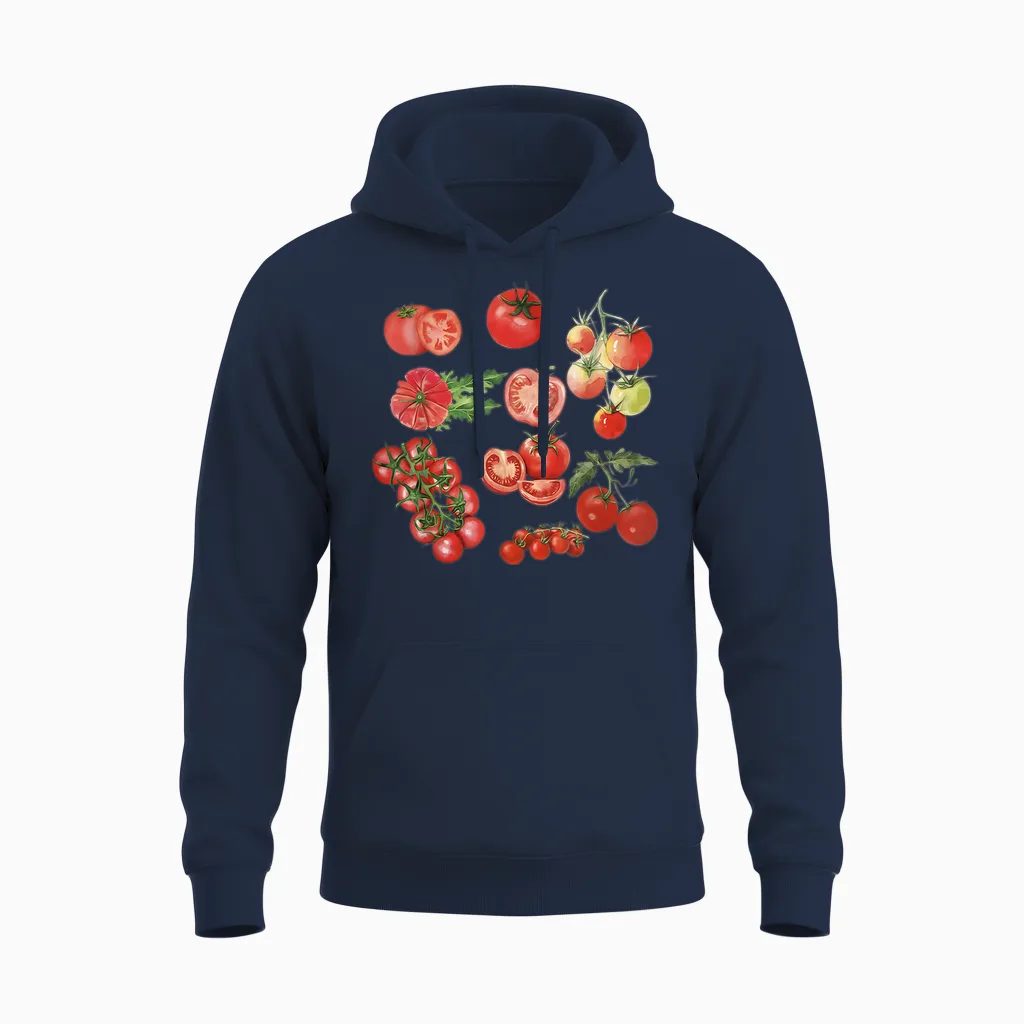 Tomate Saison Jardinage Légumes Fermier Ferme Hommes Femmes Enfant Unisex Hoodie in Navy