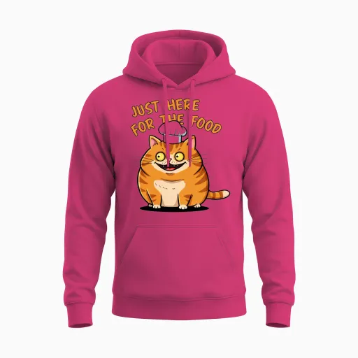 Just Here for the Food Unisex Hoodie - Heliconia