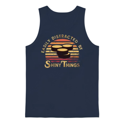 Vintage Sunset with Gold Coins Unisex Tank Top - Navy