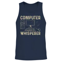 Computer Whisperer Funny Programming Computer Unisex Tank Top - Navy – 2