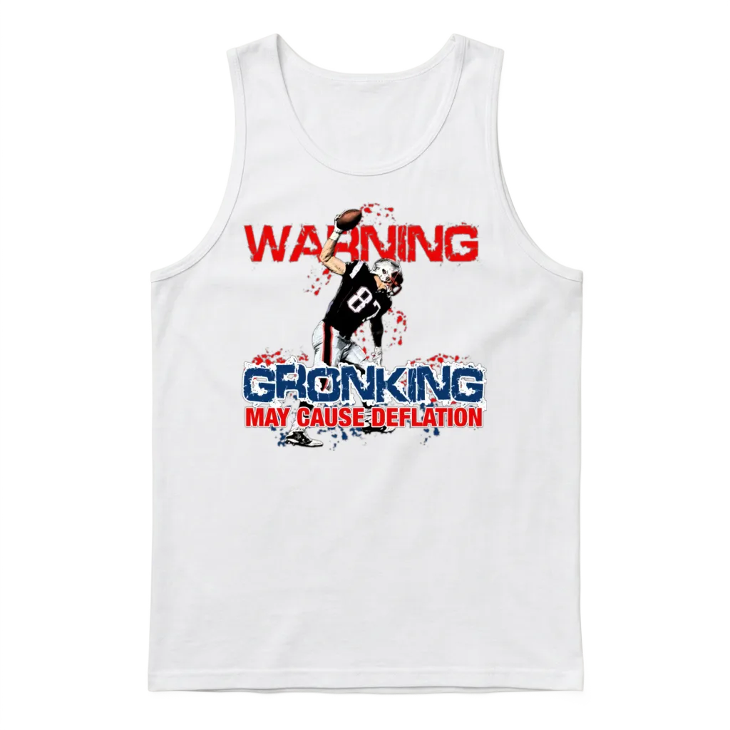 Warning Gronking May Cause Deflation Unisex Tank Top - White