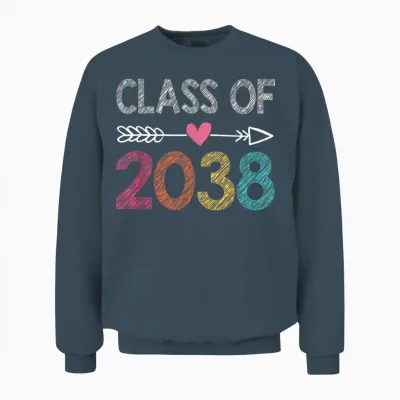 Class of 2038 Kindergarten Pre K Grow with Me Graduation Unisex Sweatshirt - Dark Heather