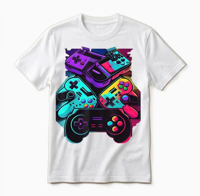 Control Gamer Video Game Controller Unisex T-Shirt in White