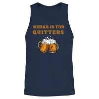 Funny Rehab Is for Quitters Wine Beer Rehabilition Unisex Tank Top - Navy – 2