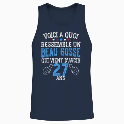 Funny Birthday 27 Years – Gift Idea for Men 27 Years Unisex Tank Top - Navy