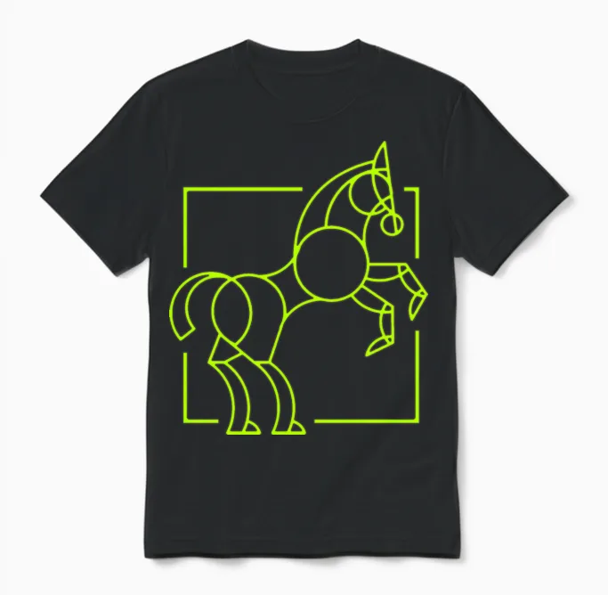 Horse Logo - Lovers Unisex T-Shirt in Black