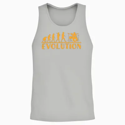 Evolution Drummer Funny Unisex Tank Top - Ash