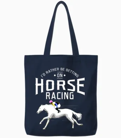 I D Rather Be Betting on Horse Racing for Horse Tote Bags - Navy