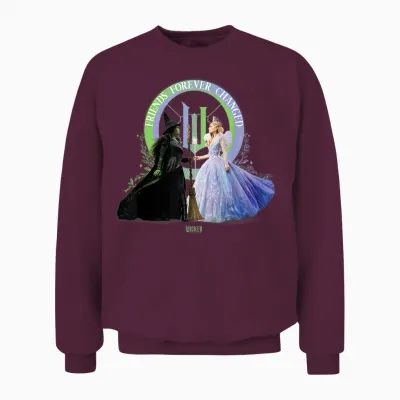 Wicked: for Good Glinda and Elphaba Friends Forever Changed Unisex Sweatshirt - Maroon