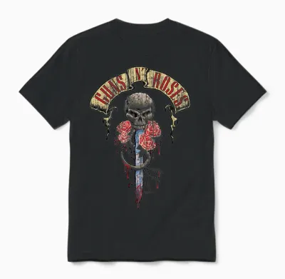 Guns N' Roses Dagger Skull Unisex T-Shirt - Black