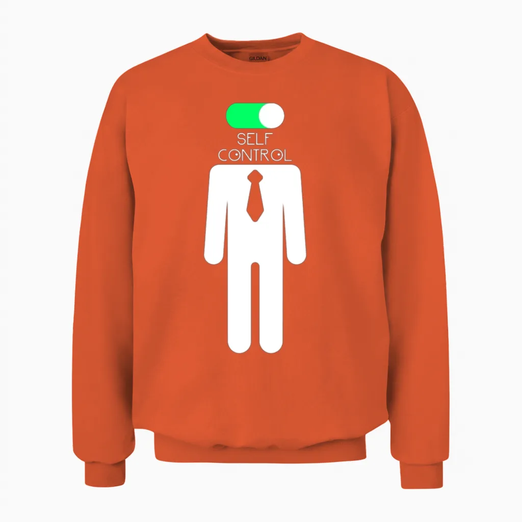 Brain Self Control Turn off Relax Work Mode On Unisex Sweatshirt in Orange