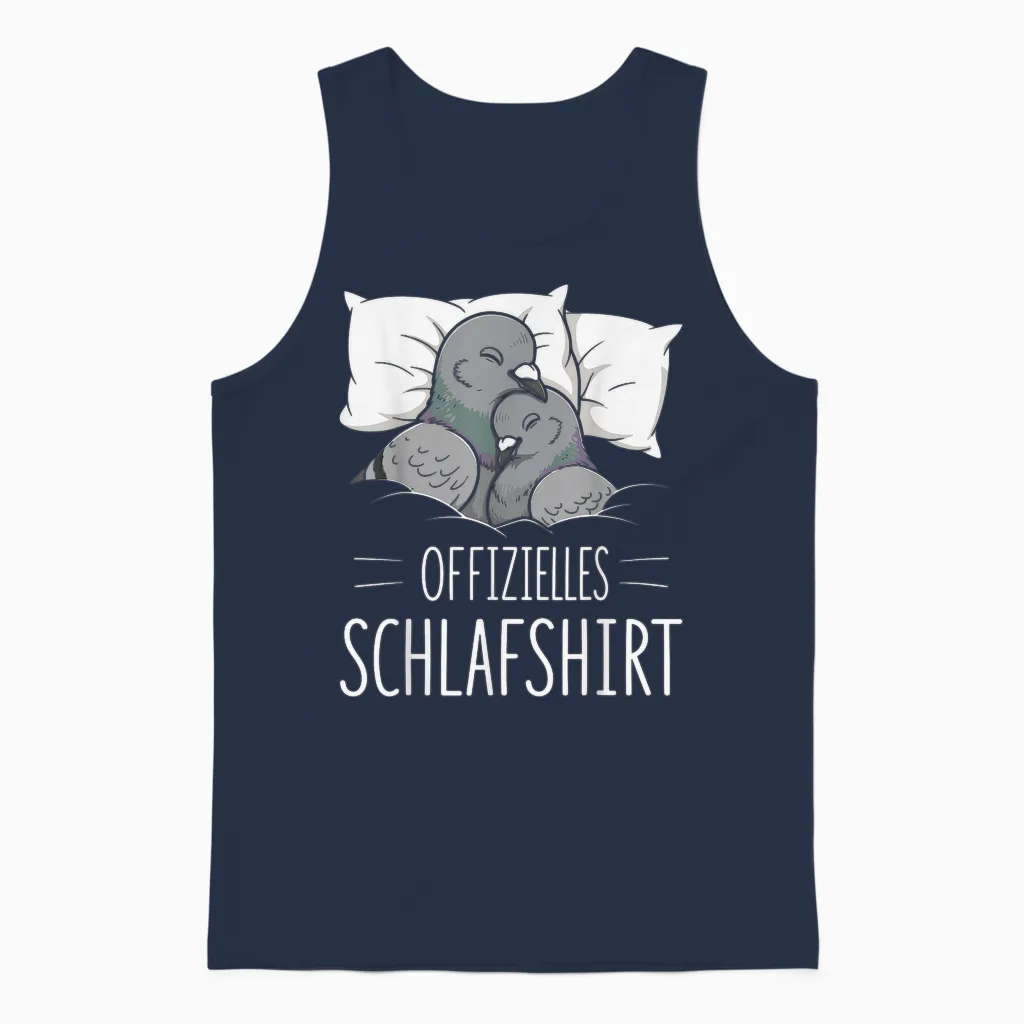 Offizielles Schlafshirt Taube Vogel Pyjama Schlafanzug Unisex Tank Top in Navy
