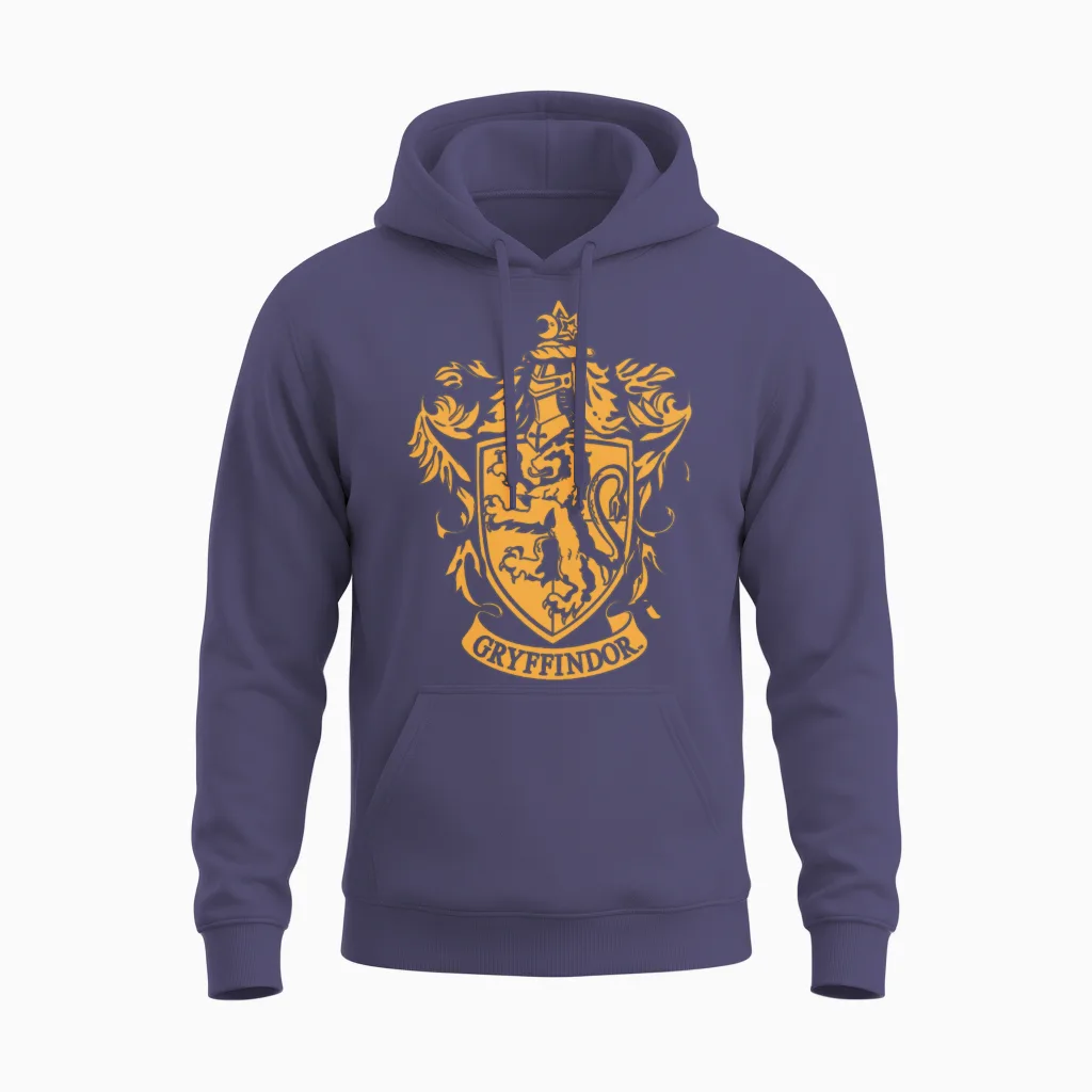 Harry Potter Gryffindor Coat of Arms Unisex Hoodie in Heather Sport Dark Navy