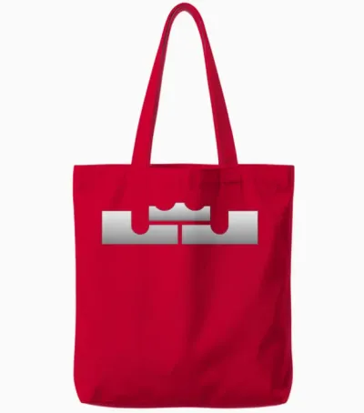 Lebron J King Logo Tote Bags - Red