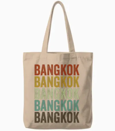Bangkok Thailand Retro Vintage Tote Bags - Natural