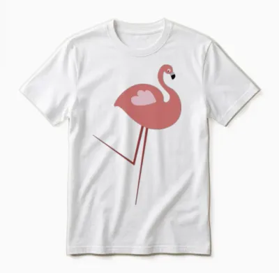 Funny Minimal Flamingo Unisex T-Shirt - White