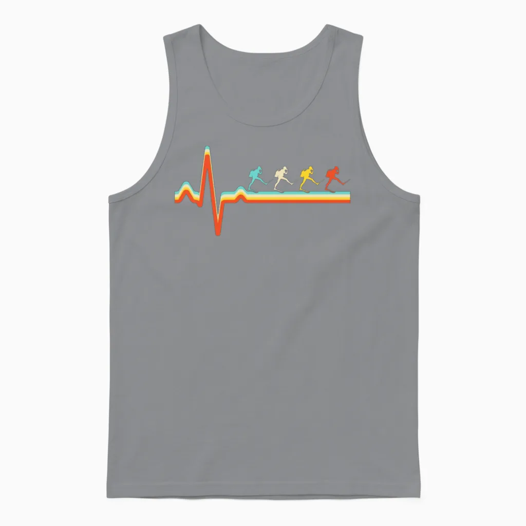 Diving Retro Heartbeat Unisex Tank Top in Sport Grey
