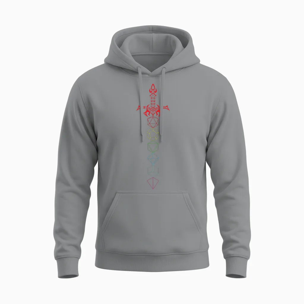 Dice Set Sword - Rpg Tabletop Games D20 Tabletop Unisex Hoodie in Sport Grey