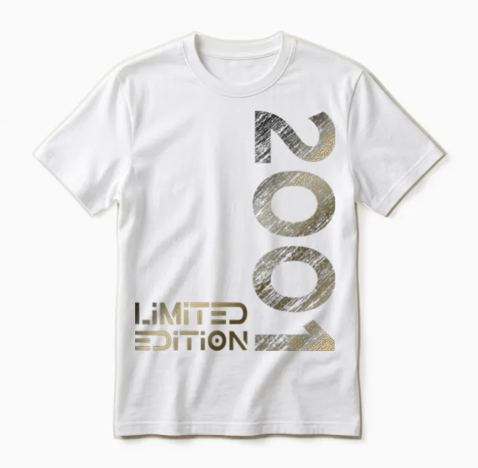 Limited Edition Vintage 2001 Man Woman 25th Birthday Unisex T-Shirt in White