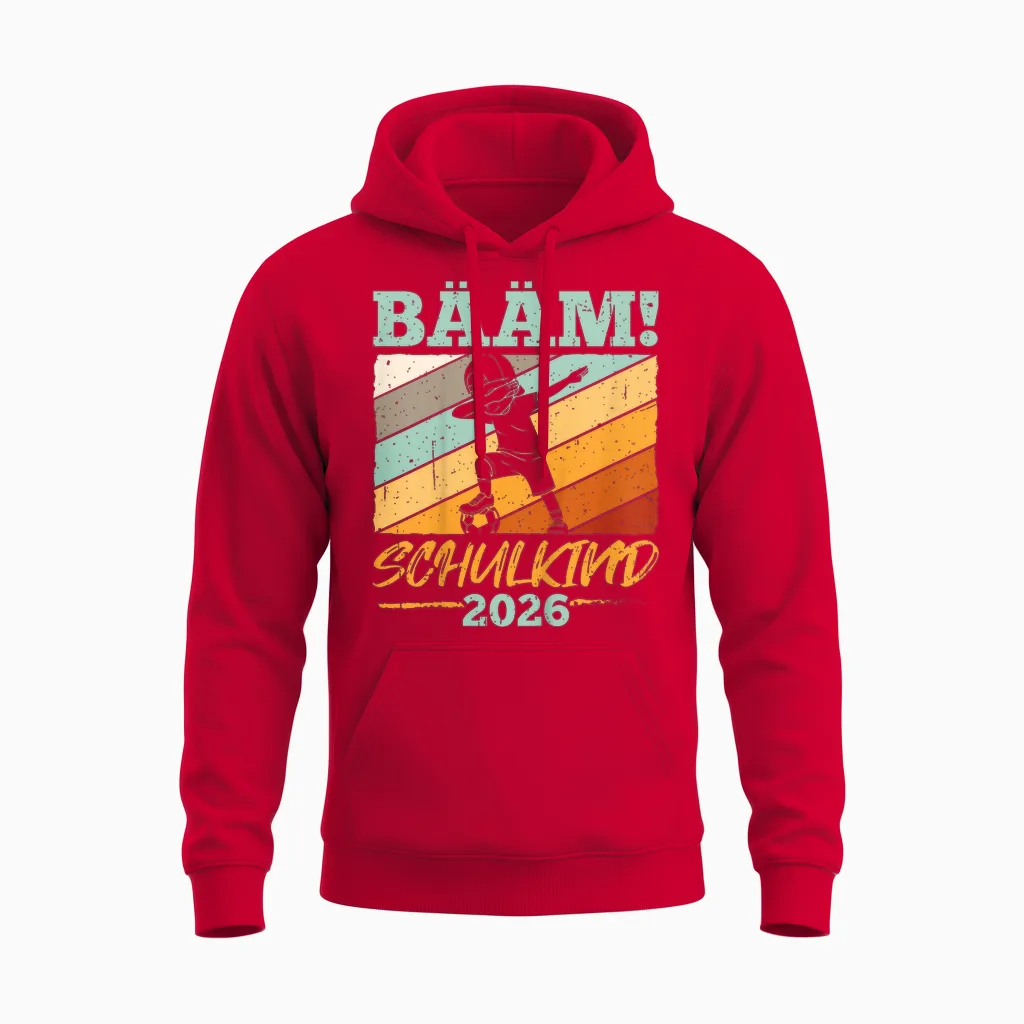Kinder Bääm Schulkind 2026 Grundschule Schulkind Schule Einschulung Unisex Hoodie in Red