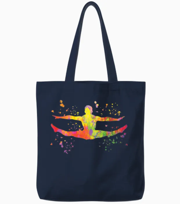 Gymnast Floor Artistic Gymnastics Tote Bags in Navy