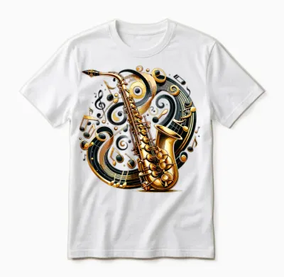 Saxophon Symphonie Violinschlüssel Blues Musikliebhaber Unisex T-Shirt - White