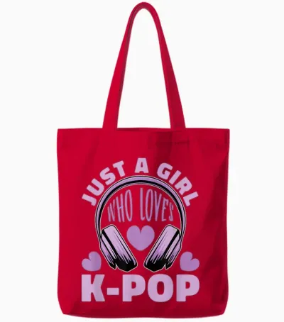 K-Pop - South Korean Pop Tote Bags - Red