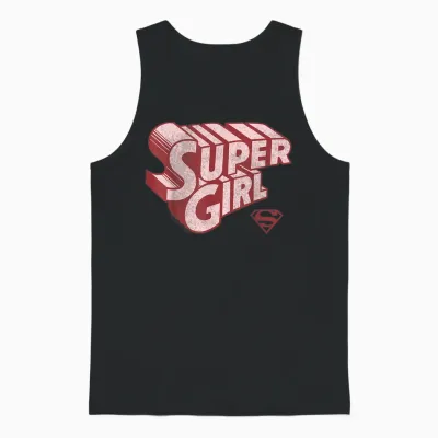 Dc Comics Supergirl Retro Logo Unisex Tank Top - Black