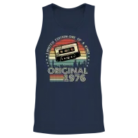 1976 Birthday Gift - Limited Edition Unisex Tank Top - Navy – 2