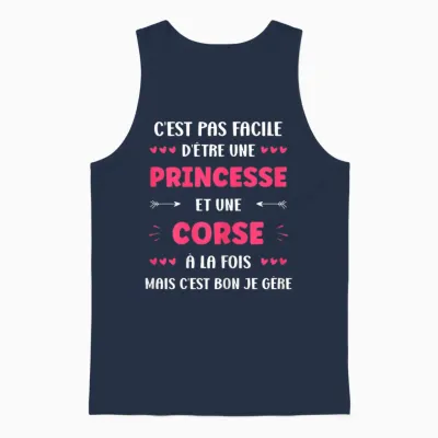 Origin Super Corsica Funny Girl Princess Corsica T-Shirt, Black, Female X-Small Unisex Tank Top - Navy