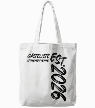 Gästeliste Jugendweihe Est. 2026 Feier Gäste Unterschriften Tote Bags - White