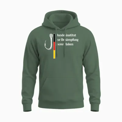 Bundesinstitut Zur Bekämpfung Leerer Haken Angelhaken Angler Unisex Hoodie - Military Green