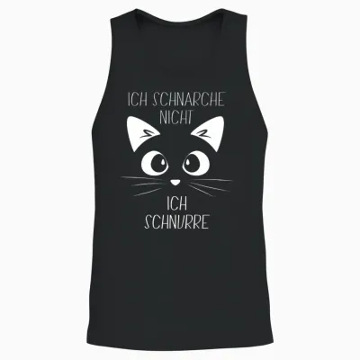 Sleep Shirt with German Text "ich Schnarche Nicht, Ich Schnurre" Cat Long-Sleeved Unisex Tank Top - Black