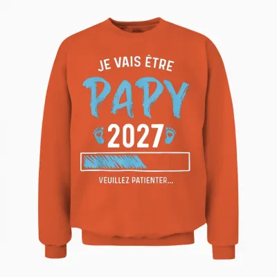 Homme Futur Papy 2027 Annonce Grossesse Papy 2027 Unisex Sweatshirt - Orange