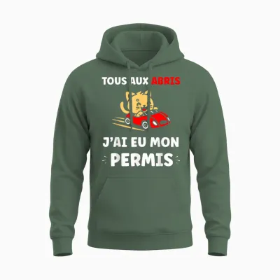 Driving Young Driver All in the Shelters I Got My License Unisex Hoodie - Military Green