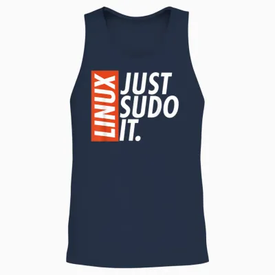Linux Just Sodo It Coding & Nerd Pride Sudo Style Humour T-Shirt, Black, S Unisex Tank Top - Navy