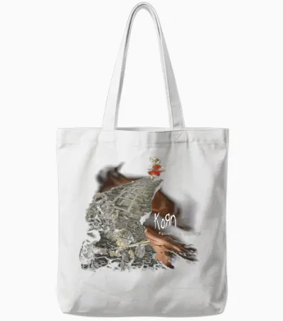 Korn Follow Cliff Tote Bags - White