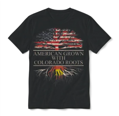 American Grown Colorado Roots Unisex T-Shirt - Black