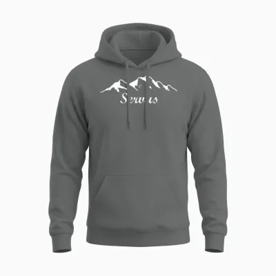 Mountain Design Servus Heartbeat for Mountains Mountain Greeting Hiking Unisex Hoodie - Graphite Heather