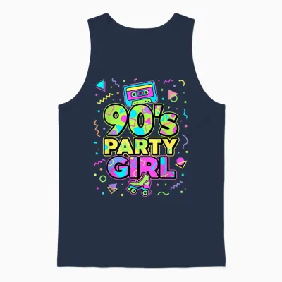 90s Party Girl Damen Outfit 90er Jahre Unisex Tank Top - Navy