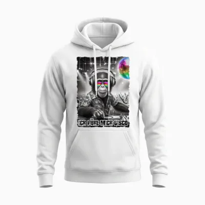 Ich Fühl Mich Disco Dj Outfit for Music Fans Malle Party T-Shirt, Black Unisex Hoodie - White