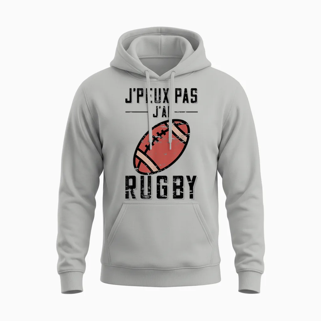 Gift Idea Rugby Player "j'peux Pas J'ai Rugby T-Shirt, Grey, S Unisex Hoodie in Ash