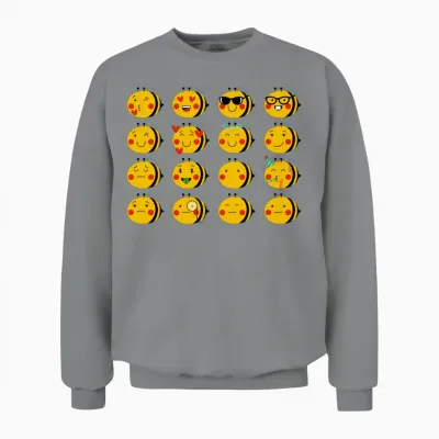 Funny Bees Emoticons Unisex Sweatshirt - Sport Grey