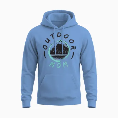Outdoor Mom Logo Unisex Hoodie - Carolina Blue