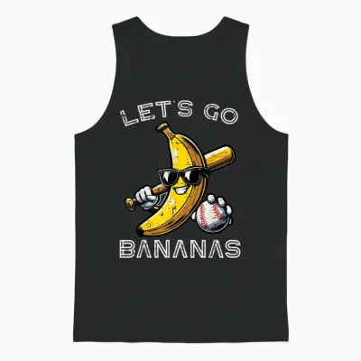 Lets Go Banana Retro Boys Kids Men Unisex Tank Top - Black