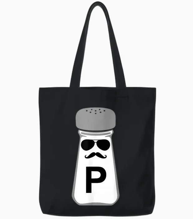 Salt and Pepper Halloween Costume T-Shirt, Black Tote Bags in Black